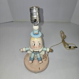 Vintage Nursery Plastics Inc. Humpty Dumpty Nursery Rhyme Kids Lamps NO SHADE